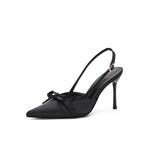 Bow Temperament Baotou Sandals New French Fairy Style Skirt Elegant Pointed Fine Heel High