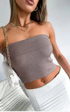 Zingj New Strapless Three-Color Texture Sense Slim Sexy Thin Pit Strip With A Strapless Jacket Female-Outfit