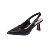 Spring And Summer New Sharp High Heels Women's Fine Heel Head Sandals Behind The Empty Light Single