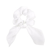 Chiffon Bowknot Silk Hair Scrunchies Women Pearl Ponytail Holder Hair Ties Hair Rope Rubber Bands Headwear Hair
