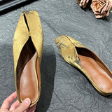 New Chinese Style Chinese Style Single Shoe Women 2025 French Flat-Bottomed Temperament Bag Half Dragged External Slippers