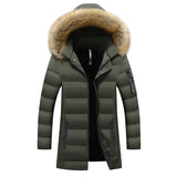 Autumn and Winter Plus Velvet Big Cotton Jacket Men's Mid-Length Hooded Cotton Jacket Tide Warm Cotton Jacket