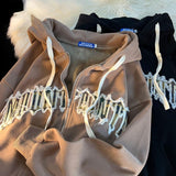 camouflage patch embroidered hooded zipper hoodies women 2022 fashionable design sense small crowd loose hoodie women