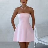 Gentle Style Dress Women 2025 Summer New Fashion Sweet Wind Bra High Waist Design Solid
