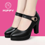 Yuan For A Pair Of Clearance High-Heeled Shoes Breathable Soft Leather Ladies Shoes Fashion Single Shoes Soft Soles Mother