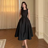 Sleeveless Vest Dress 2025 Summer French Waist High-End Design Mid-Long