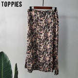 Sweet Floral Printing Midi Skirts High Waist Skirts Woman faldas saia Female