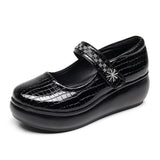 Red Heel Slope Thick-Soled Waterproof Table Shallow Mouth Single Shoe Velcro Size Size Of The Elderly Pine Cake Mother