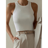 Vest Women 2025 Summer Solid Color Repair Thread Inside The Top Wearing Short Y2K