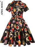 Robe De Cocktail Pinup Rockabilly Dress Midi Cotton Tunic Sundress Causal Vintage 60s 50s Big Swing Summer Party