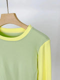 Zingj Advanced Cotton Color Round Collar Long Sleeve T Shirt Female 13 Line Design Sense Of Small Inside With The Bottom