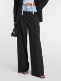 Sense Of Casual Pants Clothing Fall 2025 New Jeans Stitching Straight Pants Long High Waist Pants