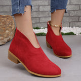 Coarse And Round-Headed Leopard-Print Short Boots Women Thin Vip Flat Solid Velvet Bare
