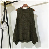 And Winter Clothing Thick Wool Vest Female Knitted Vest Loose Large Size Round Neck In The Long Section Of The Wild