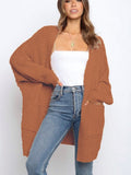 Winter Women's Knitted Cardigan Top Loose Sweater Coat Casual Street Women's Clothing Oversized Cardigan Black