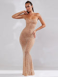 High-End Women's Hot Diamond Sexy Perspective Sling Dress Dress Dress Night Shop Famous Ass And Hip Dress Dress Dress