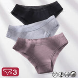 Women Lace Edge Cotton Briefs 3Pcs /Set Sexy Female Low-Rise Underpants Girl Seamless Intimate
