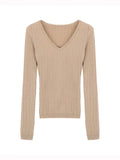 Slim Fit V-Ausschnitt Langarm