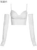 Autumn Fashion Casual Sexy Solid Y2K Camisole With Removable Sleeve For Women Simple Wild Club Streetwear Female T