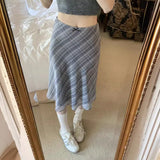 Zingj Chic Spring French Retro High Waist Cover Span Versatile Color Check Bag Buttock Skirt Fishtail Skirt Skirt