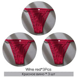 3PCS/Set Perspective Women's Panties Sexy Women Low-Waist Underpant Female G-String Underwear Lingerie