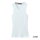 New Stretch Ribs Simple Sleeveless Collar