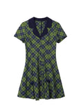 Short Sleeve Sexy Mini Pleated Dress Summer Women Fashion V-neck Preppy Style Streetwear Outfits Lattice Y2K Party