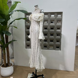 Spring Romantic Elegant Lace Shoulder Horn Long Sleeves Of Long