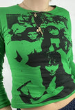 Screen Print Long Sleeve Tee- Outfit