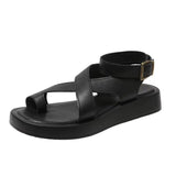 New Large-Size Toe Polyurethane Thick-Soled Leisure Outside The Roman Wind Wearing Ring-Foot Buckle Women's