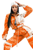 Bandana Print Two 2 Piece Set Women Fitness Sweatsuit Zipper Up Sweatshirt + Jogger Pants Set Tracksuit Vintage