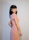 Design Elegant Vintage Dresses for Women Petal Sleeves O-neck Kawaii Bow Sweet Ladies Summer Retro Evening Dress