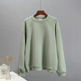 Summer Soft Cotton Sets Women Loose Casual 2 Pieces Long Sleeve Sweatshirt &amp; High Waist Pants Solid Outfits