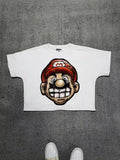 Version Simple Minority Design Cartoon Long Printed Cotton T-Shirt Men's Hip-Hop Harajuku Y2k Loose Couple Blouse 211-0-Outfit