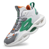High-top Chunky Sneaker Men Running Shoes Waterproof Leather Sport Shoes Thick Sole Jogging Walking Shoes Zapatillas