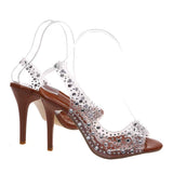 Zingj Size Sandal Women 2023 Summer New Pointed Rhinestone Transparent Sexy Fashion High