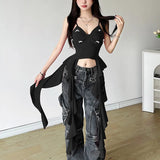 Zingj Summer New Women's Sweet And Spicy Department Youth Beautiful Girl Sling Wave Edge Small Vest-Outfit