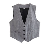 Summer New Women's Street Fashion Leisure Vest 15 Color V Collar