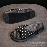 Zingj Summer New Round Polka Dot Slippers Women's Wear Korean Version Of Fashion Beach Shoes Female Net Red Ins Flat Sandals-Outfit