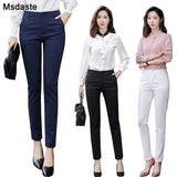 Pants Women 2020 Spring High Waist Female Formal Trousers Casual Pantalones Solid Workwear Stretchy Slim Woman