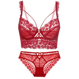 Top Classic Bandage Bra Set Lingerie Push Up Brassiere Lace Underwear Set Sexy Transparent Panties For Women