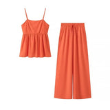 New Solid Color Sling Clothes Casual Loose Trouser