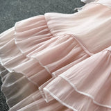 Pink Ruffles Sheer Rode Jacket-Outfit