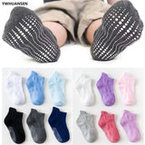 Pairs/lot 0 to 6 Yrs Cotton Children's Anti-slip Boat Socks For Boys Girl Low Cut Floor Kid Sock With Rubber Grips Four