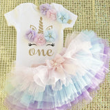 One Year Baby Girl Dress Unicorn Party Girls Tutu Dress Toddler Kids Clothes Baby 1st Birthday Outfits infantil