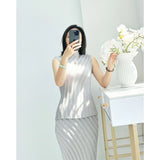 Folded Hand-Folded Set Of Three-Piece Vest Top Dress Spring And Autumn New