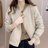 Zingj Women's Short Jacket Fall 2024 New Korean Version Casual Fashion Port Style Diamond Plaid Jacket Cardigan Jacket-Outfit