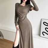 The Fall Of 2025, The New Women's Folded Hooded Desert Body Repair Waist-Skin Open-Fork-Packed