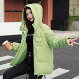New 2022 Women Short Jacket Winter Thick Hooded Cotton Padded Coats Female Korean Loose Puffer Parkas Ladies