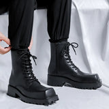 Zingj Boots Men's British Wind 2023 New Platform Thin Martin Boots Black Spring And Autumn Single Boots Side Zipper